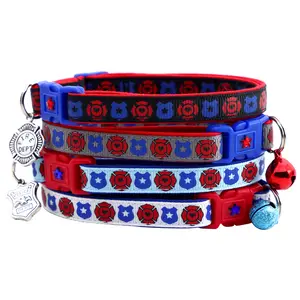 Firefighter and Police Breakaway Safety Cat Collar With Jingle Bell & Charm by Pugs2Persians Police Cop Law Enforcement First Responder Badge Fire Fighter