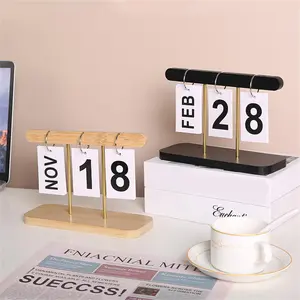 Modern Simple Wooden Calendar, Flip-Page Wall-Mounted Perpetual Calendar, Bedroom Desk Decoration, Holiday Gift, Perfect for Friends