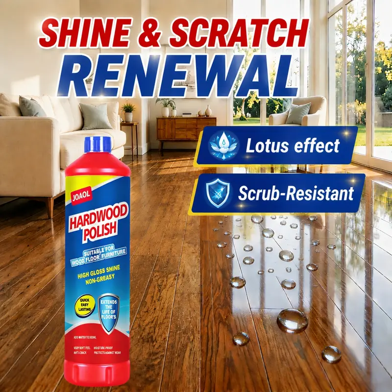 JOAOL Hardwood Floor Cleaner & Restorer & Polish – High-Gloss Smooth Finish, Repairs Fine Scratches, Non-Slip, Non-Greasy, No Footprints, Easy to Clean, Deep Conditioning, for Hardwood, Laminate, Vinyl Floors, Wood Furniture, Chairs, Household Items