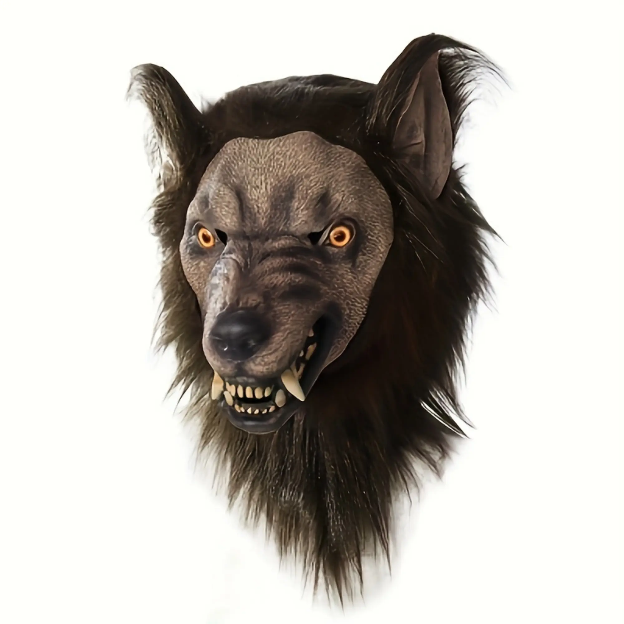 1PCS Simulated Brown Wolf Head Mask Cosplay - Suitable for Christmas and Halloween, parties, and role-playing with latex animal costume accessories, Party Accessories, no power required, perfect for holiday gift ideas