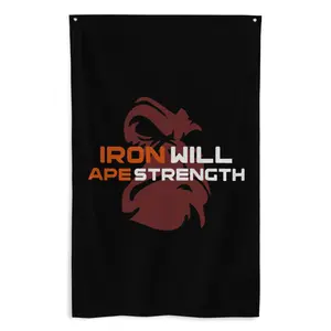Vertical "IRON WILL, APE STRENGTH" Flag/Banner