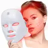 7-Color Red Light Therapy LED Beauty Face Mask - Plastic Facial Beauty Device, 1-Click Use, Gentle Daily Self Care Product for Sensitive Skin, Anti-Acne, Skin Repair, Ideal Gift for Mothers, Summer Skincare Tool