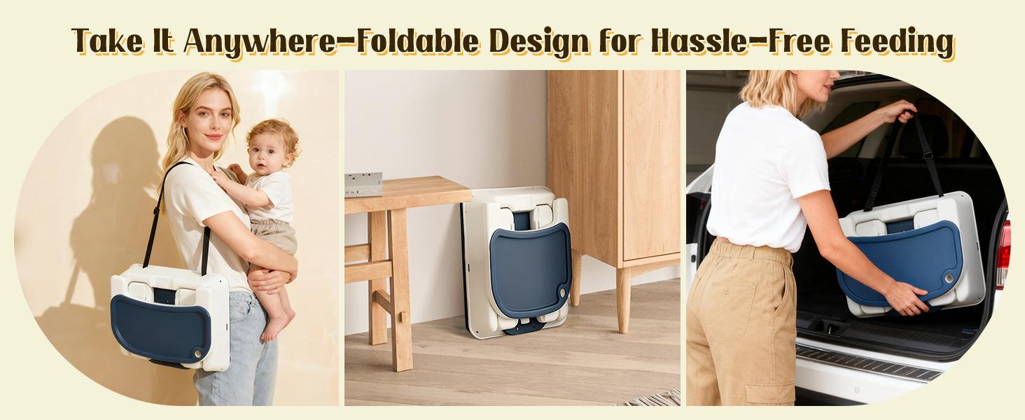 3 in 1 Baby High Chair,Portable Baby Highchair for Months Infants and Toddlers with 5 Point Harness Convertible Comfortable Seat for Cozy Eating Table Sit Up High Chair and Seats for Sitting Up Back Booster Feeding Chairs