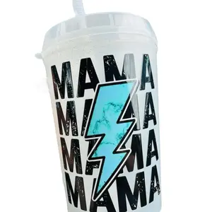 MAMA turquoise lightning bolt 34oz Trucker Mug - Perfect for Your Morning Drinks - Drinkware, Cup Reusable Tumbler Washable Coffee Beverage Lid Stylish