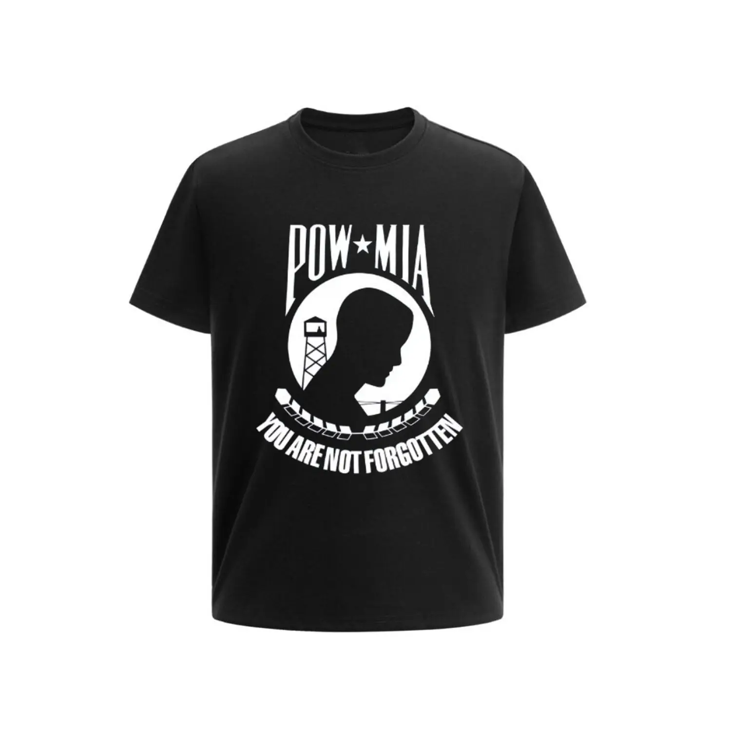 POW MIA You Are Not Forgotten T-Shirt Military Remembrance Graphic Tee Patriotic Veteran Tribute Shirt for Men