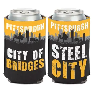Pittsburgh City Of Bridges Steel City Can Cooler 12 Oz. Koozie
