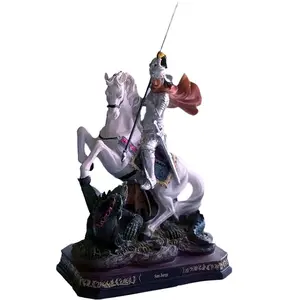 San Jorge 12" Inches Tall Estatua - Detailed Figure Saint George Brand New Religious Decor Saint