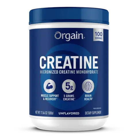 Orgain Creatine Monohydrate Powder | 5g Micronized Creatine Per Serving | Unflavored | 100 Servings | Vegan | Gluten Free | Non-GMO