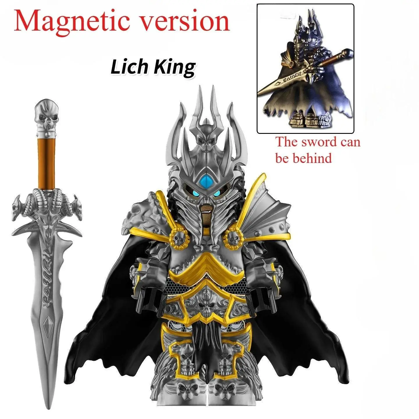 World of Warcraft Medieval Stormwind Soldiers Building Blocks, Lich King Mini Action Figure Toys, DT014 Gifts for World of Warcraft Fans