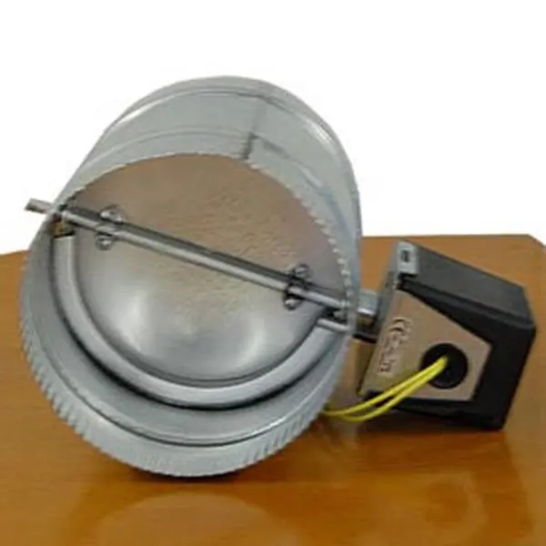 12 in. Silver Motorized Damper with Damper Control, Power Open, 2-Wire Spring Return for HVAC Users, Construction Applications, Steel