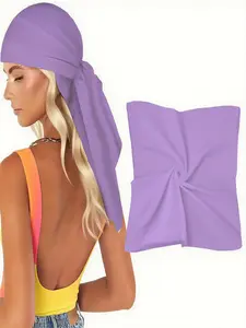Scarf for Hair, Head, Neck and Handbag- Scarves for Women with solid lavender color, Versatile Shawl in minimalist plain - style, Perfect as a Bandana for casual days, evening outings, or street - fashion looks