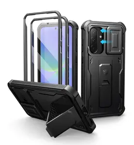 Dexnor for Samsung Galaxy A36-5G Case, [2 Front Frame] [Built-in Magnetic Slide Camera Cover & Kickstand] Heavy Duty Protection Shockproof Phone Case with Screen Protector, 6.7 inch