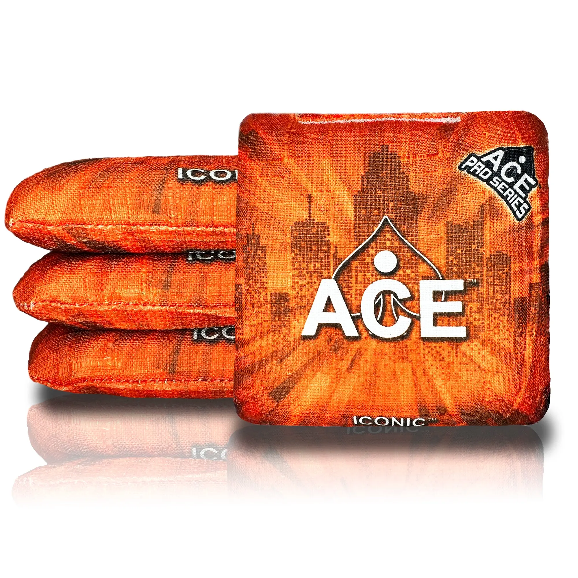 Iconic Series Orange Cornhole Bags | ACE Pro Stamped, Set of 4