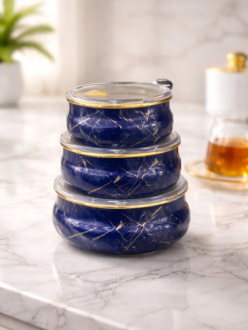 Dream Home Collection 6 Pcs. Set Of Enamel Belly Storage Bowl