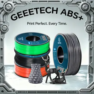Geeetech ABS+ Thermoplastic 3D Printer Filament Tools, 1.75mm, 1kg Spool, Tough, Durable, Impact-Resistant, Low Warping, Heat/Water Resistant, +/-0.02mm Dimensional Accuracy, Bed Temperature:90-110