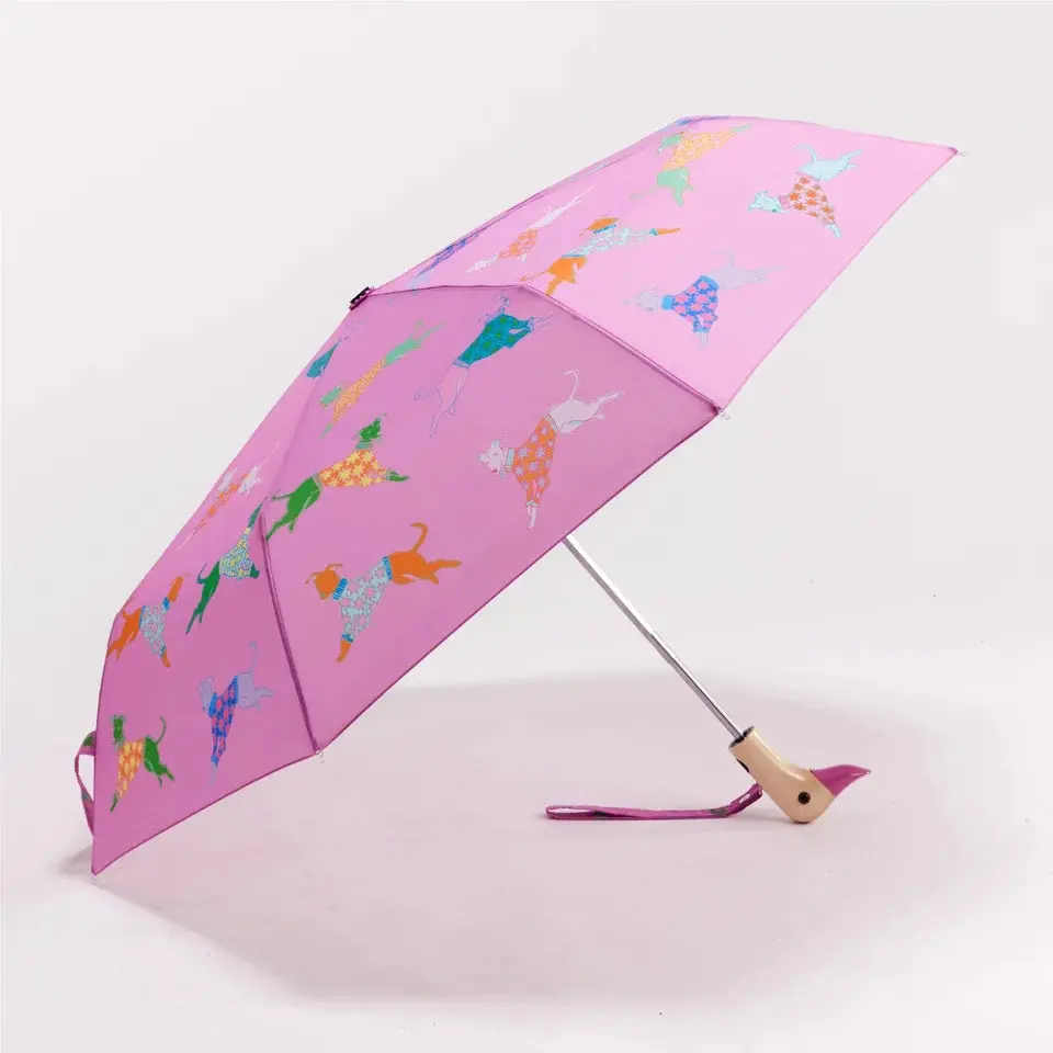 Dogs Whippet Compact Umbrella in Pink, from Original Duckhead