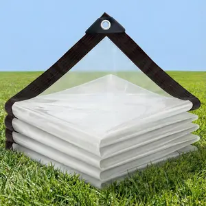 Clear Tarp 6.6x10FT – Heavy-Duty 8 Mil Vinyl, Waterproof Plastic & UV Resistant with 6-Stitched Reinforced Grommets, Tear Resistant for Patio Cover, Greenhouse, Chicken Coops & Porch Enclosure