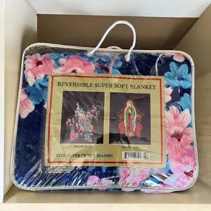 2ply super queen reversible blanket virgin Mary& Peacock blue