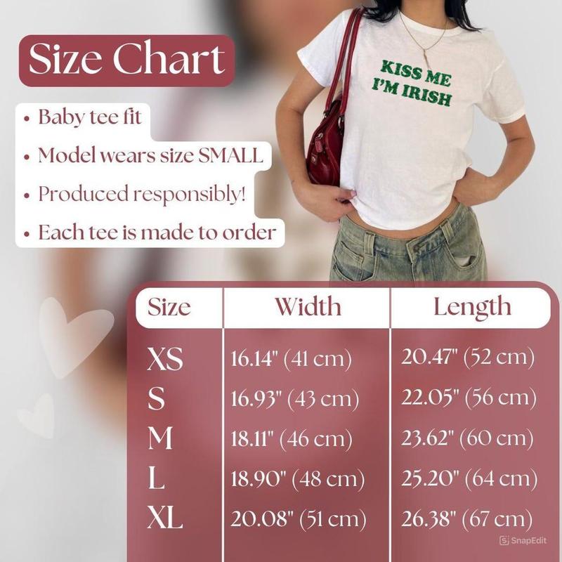 Kiss Me I_m Irish SNUG Fit Crop Top LuckyY2K Baby Tee Gift For Her Y2K crop top Gift for friend Baby Tee St. Patrick_s Day Gift