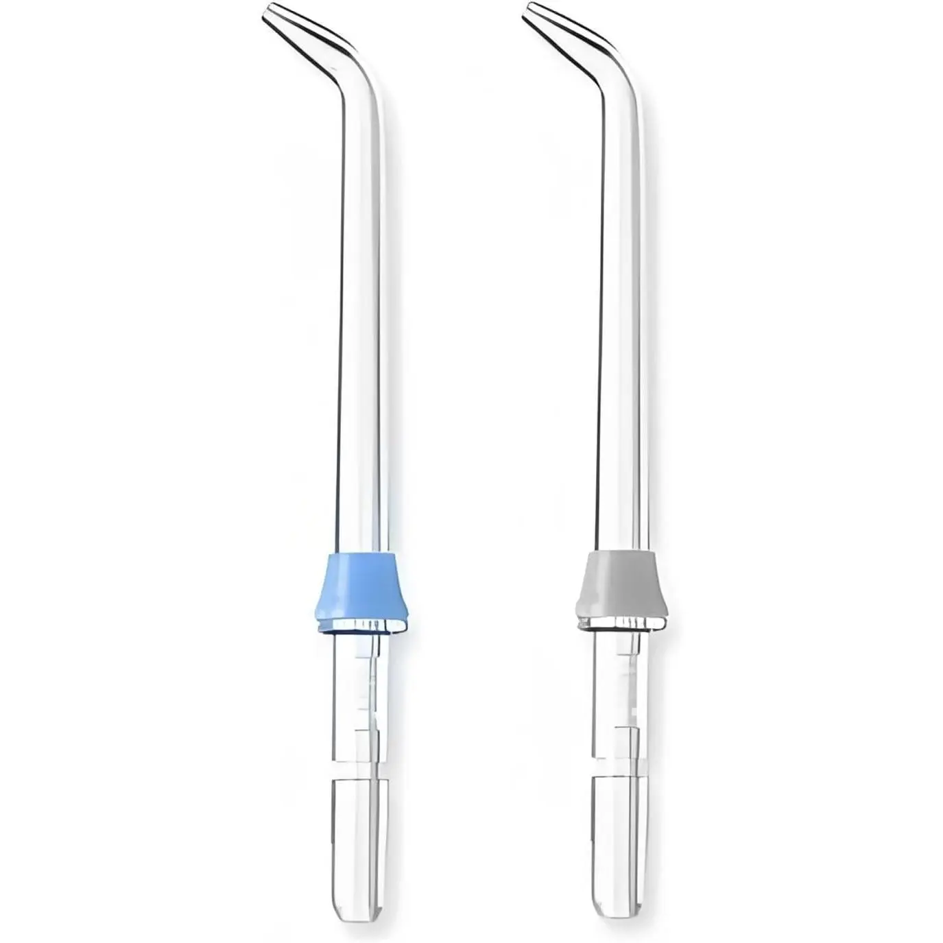 2pcs Replacement Classic Jet Tips, Water Flosser Replacement Tips, Compatible with WaterPik Flosser WP-100 WP-250 WP-450 WP-560 WP-660 WP-811 WP-861W WP-900 WP-940 WP-950 (Blue and Grey)