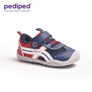 Pediped Venus Grip ‘n’ Go Navy/Red Sneakers for Active Little Ones - Flexible Rubber Soles & Cushioned Design for Healthy Foot Development