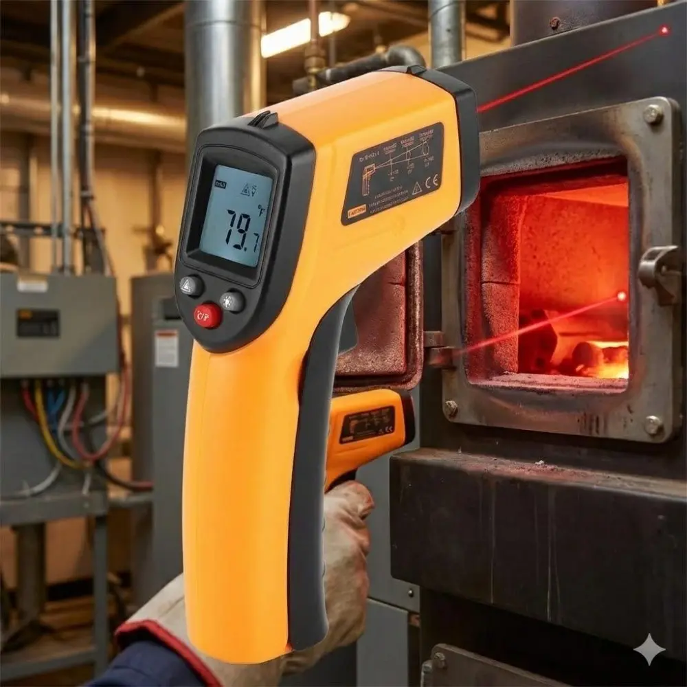 Industrial Portable Laser Thermometer - Instant High Precision for Baking BBQ Auto Repair. Multi Use Durable Tool for Engine Electrical Maintenance with Fast Accurate Measurement. Digital Cooking Thermometer