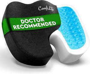 ComfiLife | Gel-Enhanced Memory Foam Seat Cushion Ergonomic Support for Office Chair Home Car Travel Non-Slip Base Washable Cover 17.5" x 13.7" Doctor Recommended