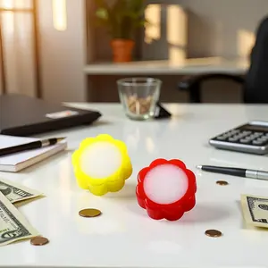 2Pcs Professional Flower Shape Finger Wet Sponge Cup Fingertip Moistener for Counting Money Papers Bills Documents