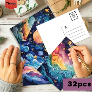 Starry Sky Pattern Postcard, 32pcs/set Colorful Art Postcard, Wall Decor Card, Message Card, Greeting Card, Gift for Friends