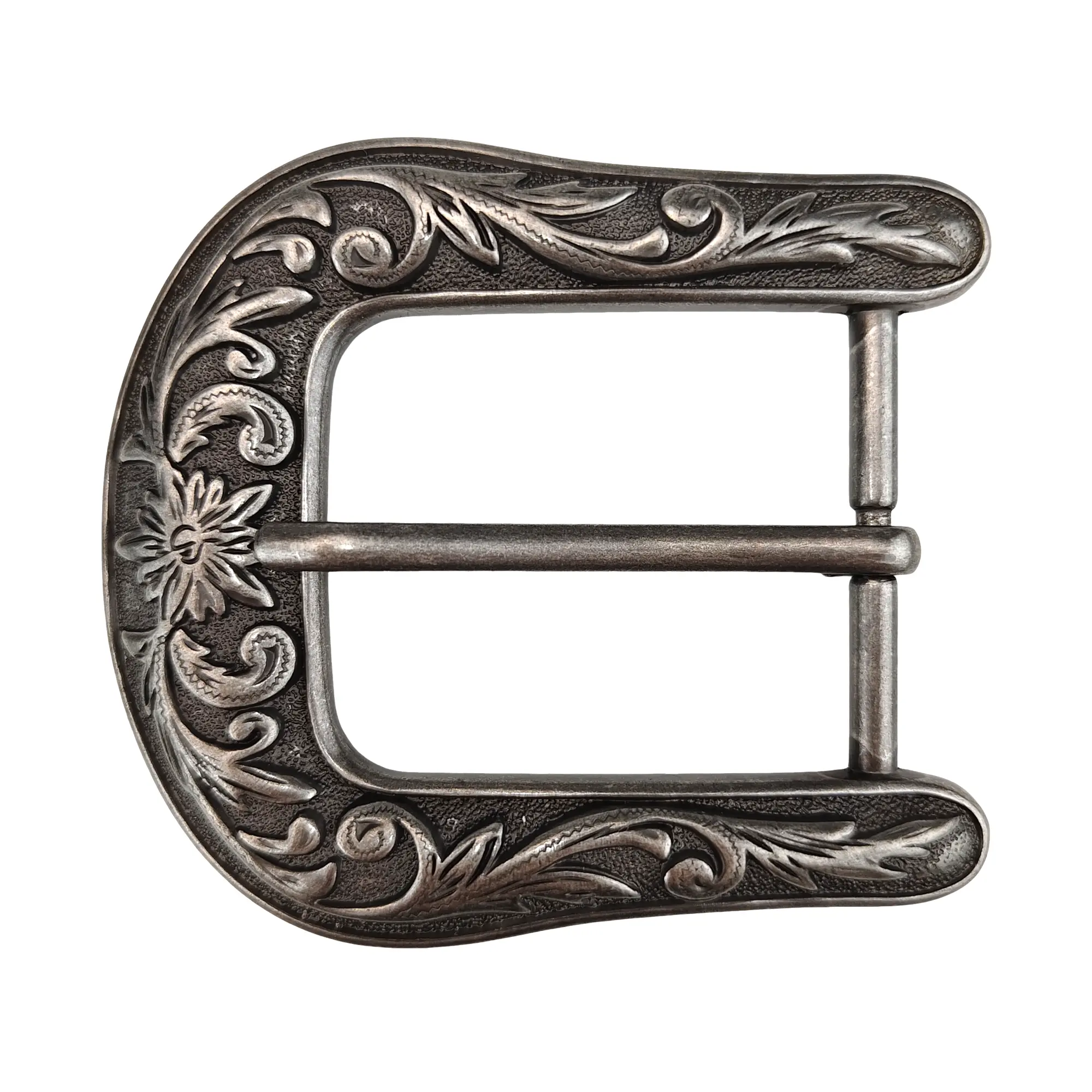 Vintage Floral Scroll Pin Belt Buckle Unisex Western Cowboy Prong Belt Buckle Zinc Alloy Engraved Western Belt Buckle For Men Women Leather Belt Accessory