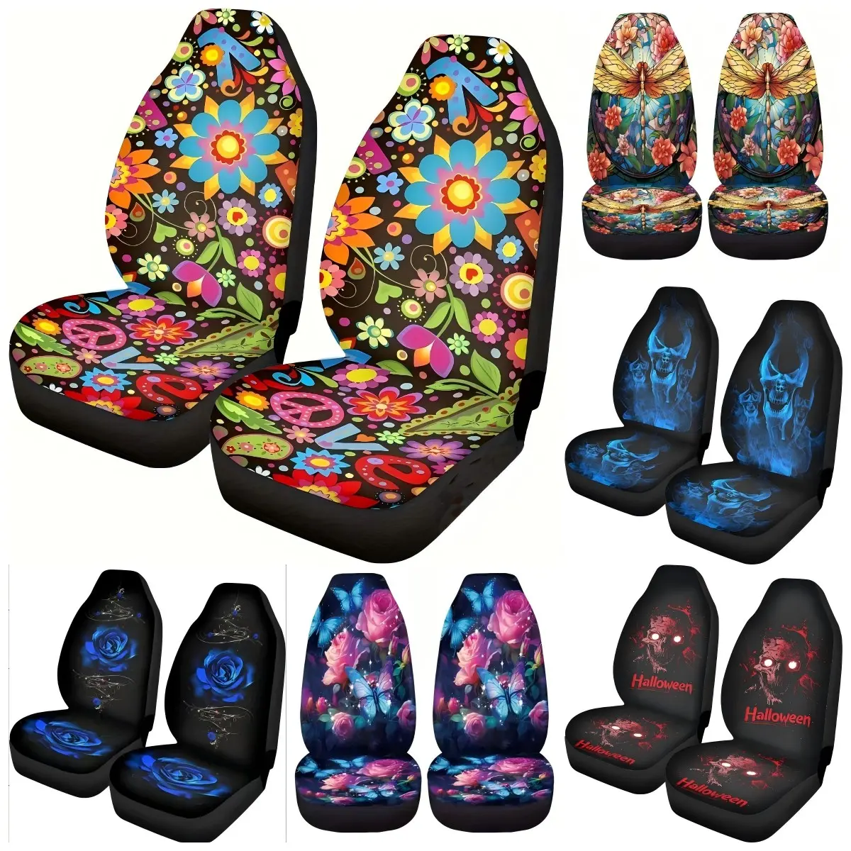 2pcs/set Ethnic Retro Pattern Car Seat Covers, Automotive Seat Covers, Car Accessories, Universal Fit for Cars Suv Sedan Truck, Protective Front Seats for Men Women, Car Seat Protectors