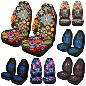 2pcs/set Ethnic Retro Pattern Car Seat Covers, Universal Fit for Cars Suv Sedan Truck, Protective Front Seats for Men Women, Car Seat Protectors