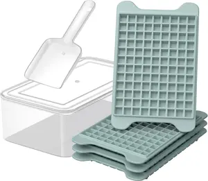 Mini Ice Cube Tray for Freezer:  Nugget Ice Cube Tray with Bin - Crushed Ice Tray Making 4108 count Icecube - Easy Release Iced Maker Trays
