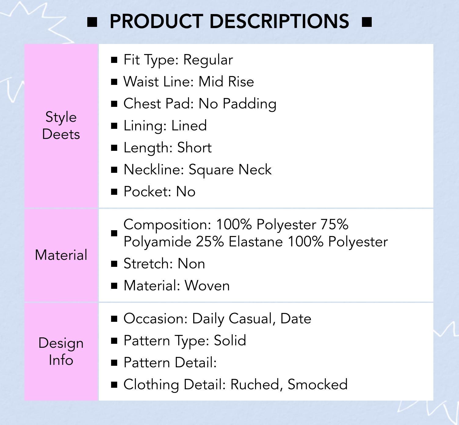 Cider Ruched Square Neck Smock Mini Dress