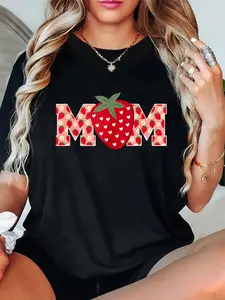 100% Cotton Funny Strawberry Mom Fruit 1St Birthday Family Matching T-Shirt