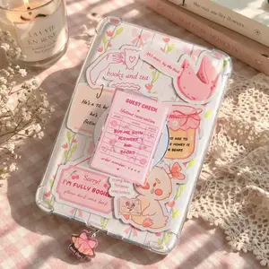 Pink Check Library Card MagSafe Phone Grip, Bookworm Magnetic Phone Holder Stand, Acrylic Griptok for Readers Kindle Gift