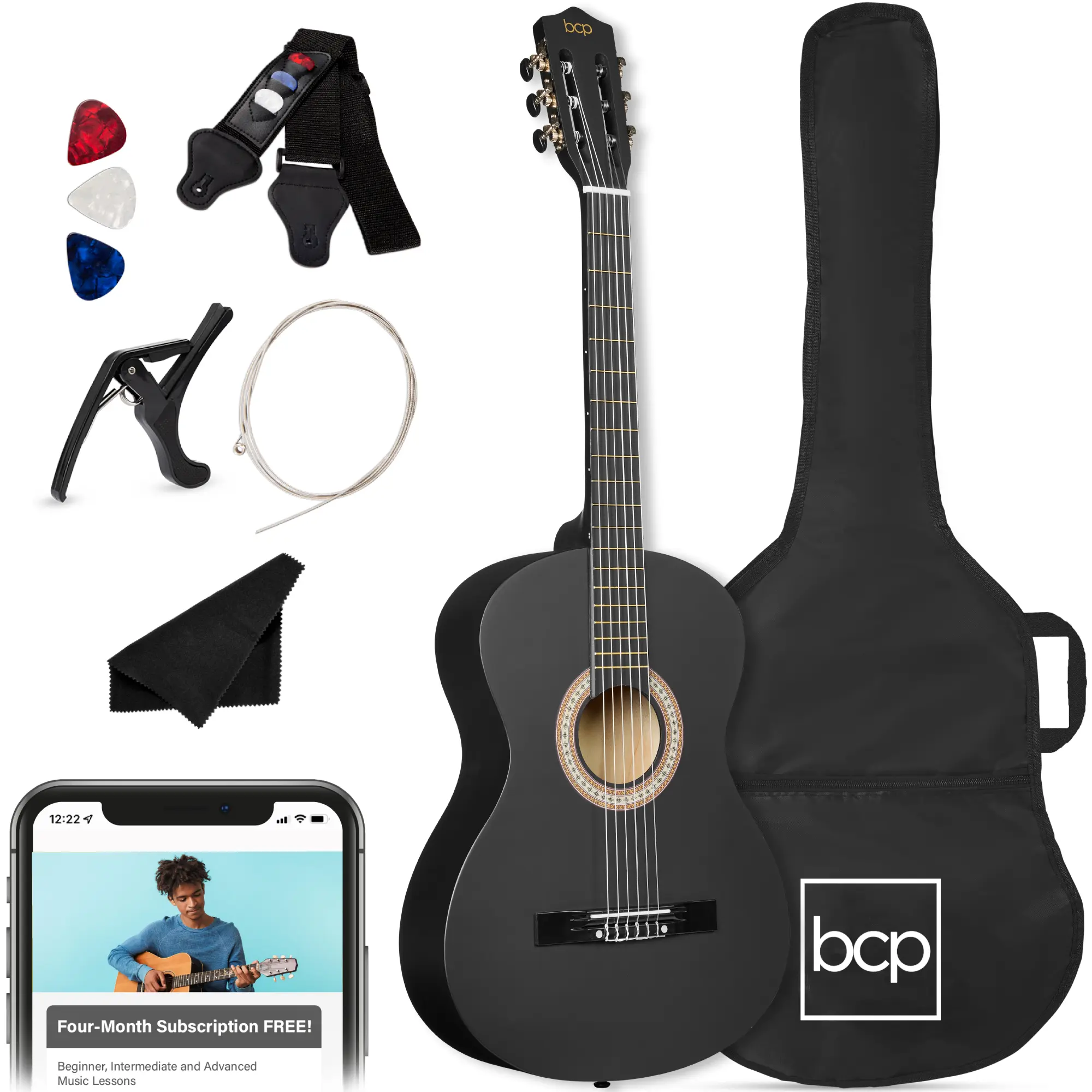 Best Choice Products 38in Beginner Acoustic Guitar Starter Kit w/ Gig Bag, Strap, Extra Strings