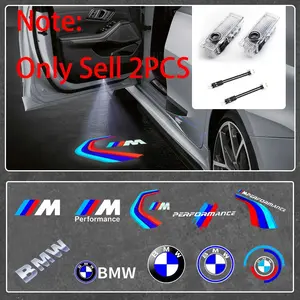 2PCS Led Car Welcome Lights Projector Door Shadow Lamp Stylish Exterior Decor White ABS for BMW 1 2 3 4 5 6 7 Z X Series E90 E91 E92 E93 E60 E61 E65 F01 F02 F10 F30 F48 G30 G38 X1 X2 X3 X4 X5 X6 X7 M M3 M5 Z4