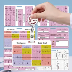 Cardiac Drips Reference Horizontal Badge Card, Contiguous Lead Chart, 3 Counts Easy-to-read Nursing Guide for Nurses, Nursing Students, Healthcare Professionals, Great Nursing School Supplies