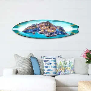 Designocracy 8490101HS-48 48 x 13.5 x 1 in. Island Surfboard Coastal Door Hanger Wall Decor - Large