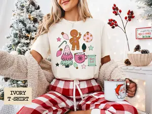 Gingerbread Shirt, Santa T-Shirt, Christmas T Shirt, Holiday T Shirt, Xmas Shirts, Graphic Tee, Unisex Holiday Shirt, Cute Holiday Shirt