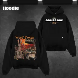 Vintage Country Rock West Texas Degenerate Hoodie – Vintage Acid Cotton Oversize Unisex Country Rock Band T-Shirt, Hoodie & Sweatshirt