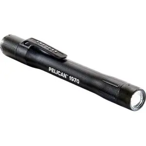 Pelican Penlight Flashlight - Portable Light, High Lumen Flashlight (139 Lumens), White LED Bulb, Black Body, 2 Alkaline Batteries Included (Model 019700-0100-110)