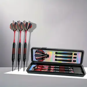 18g Soft Tip Darts Set, 3 PCS Professional Darts with 36 Extra Tips, 3 Flights & Durable Plastic Storage Case, Red/Blue Darts Gear
