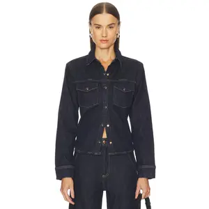 PISTOLA Thea Shrunken Denim Shacket in Nightfall