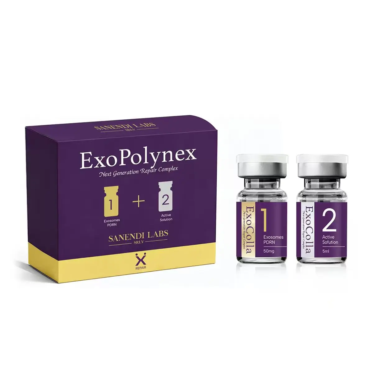 SANENDI LABS ExoPolynex Repair Complex Exosome & PDRN NAD+ Skin Repair Serum Kit Whitening Anti-Wrinkle Beauty Salon