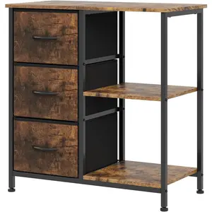 Garvee  Drawer File Cabinet Printer Stand with  Open Storage Shelves Fabric Filing Cabinet Under Desk Office Organizer for Home Office Modern Storage