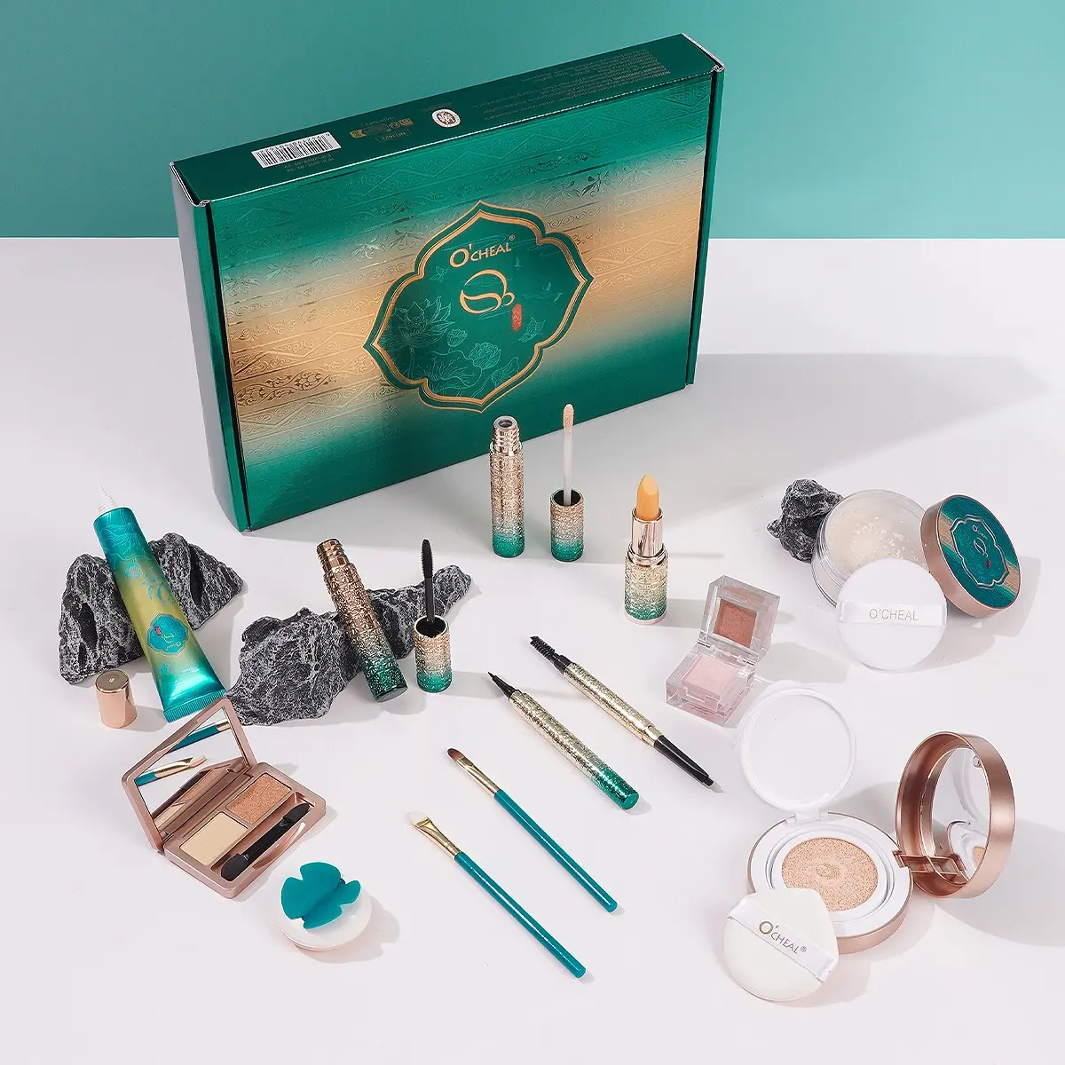 13-piece Makeup Set, Makeup Kits Including Long-lasting Lipstick Cushion Foundation Mascara Cosmetics Powder Puff Loose Powder Highlighter And Blush, Complete Makeup Set