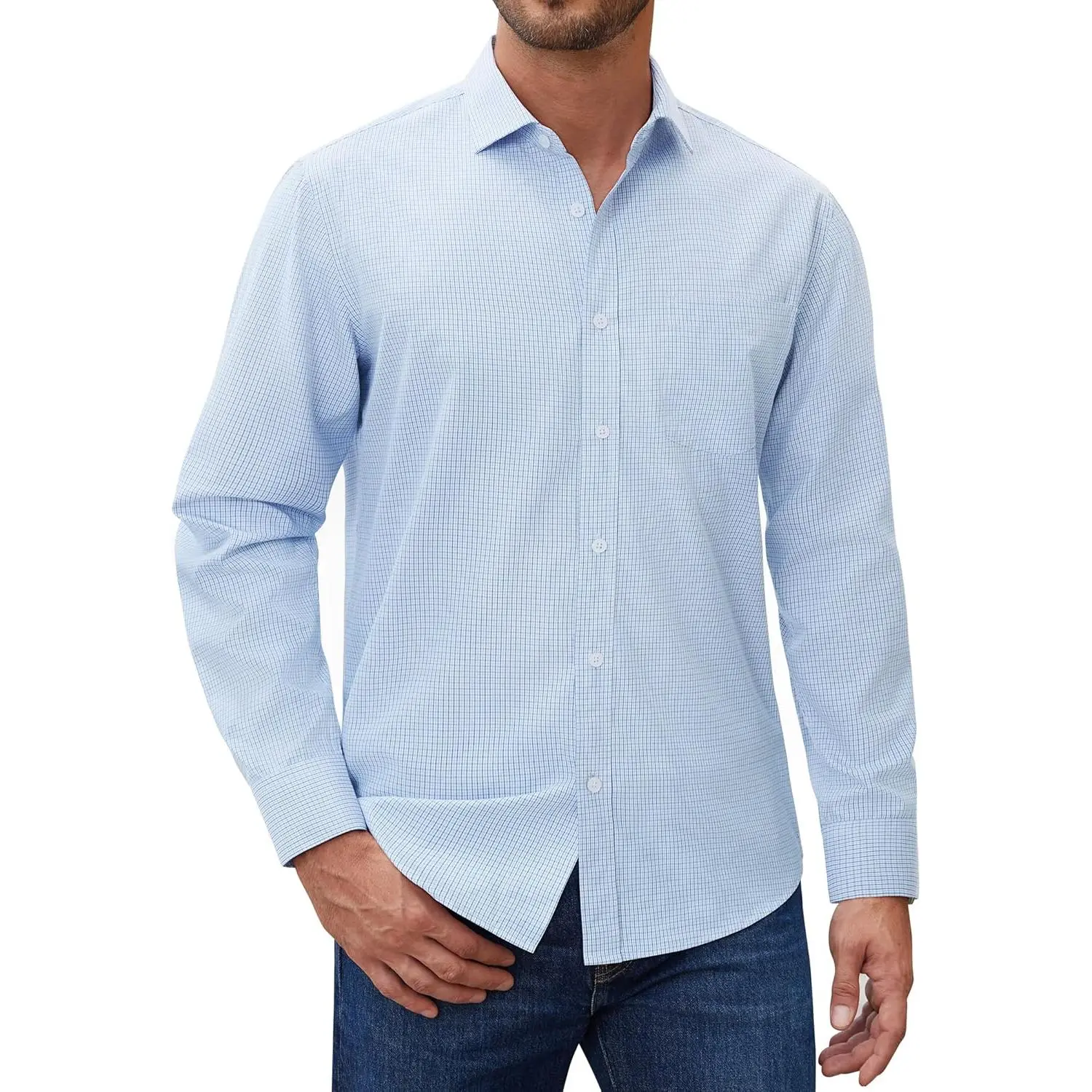 Light Blue Navy Blue Plaid