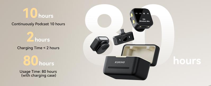 KUKIHO Wireless Lavalier Microphone for iPhone iPad Android With Charging Case Audio Smartphone Audio Smartphone